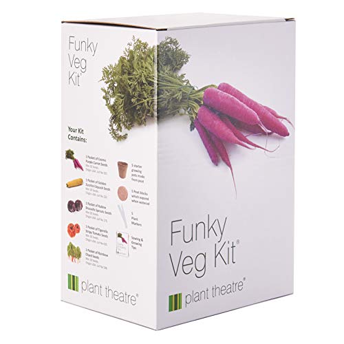 Plant Theatre FUNKY VEG KIT Gift Box - 5 Extraordinary Vegetables to Grow -Everything you need to start growing in one box! Super Grow Kit Gift