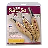 Flexcut Starter 3 Knife Set KN500 | 1095 High Carbon Steel Blades and Ergonomic Ash Wood Handles |...
