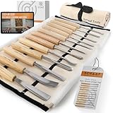 Schaaf Wood Carving Tools Set of 12 Chisels with Canvas Case | Wood Carving Chisels with Razor Sharp...