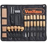 VonHaus 16pc Wood Carving Knife Tool Set with Gouge Chisels, Sharpening Stone and Mallet - Beginner...