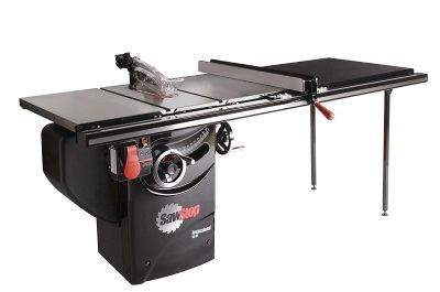 A cabinet table-saw
