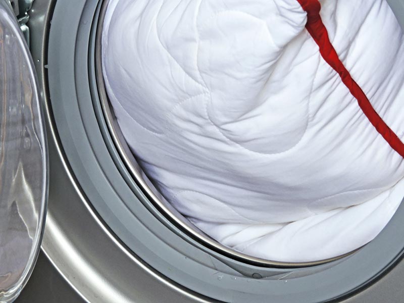 a pillow in the dryer