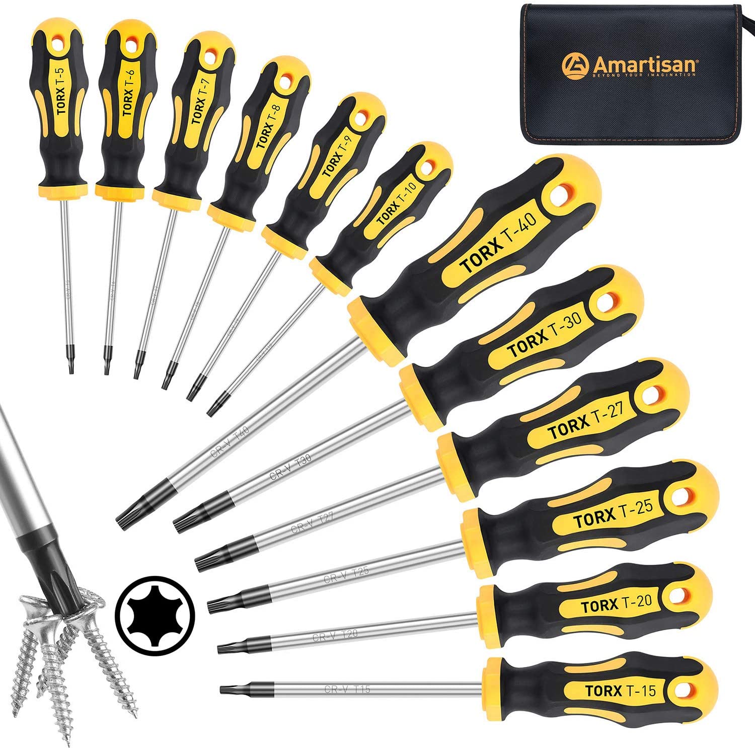 Amartisan 12-Piece Magnetic Torx Screwdrivers Set
