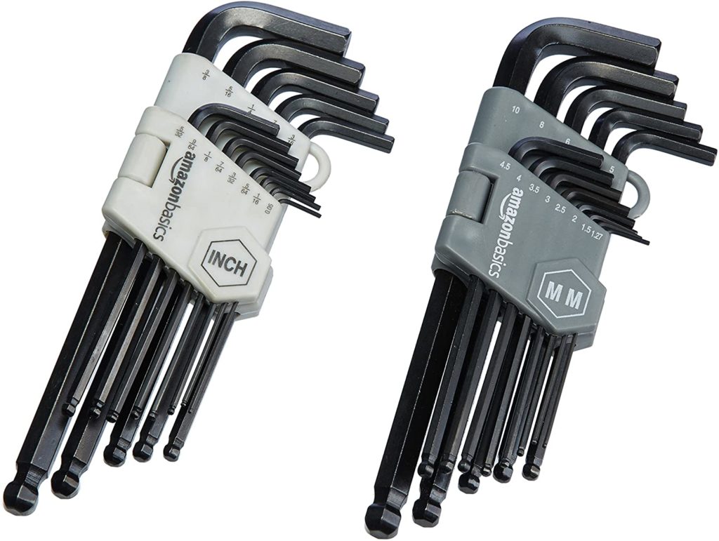 AmazonBasics Hex Key Allen Wrench Set with Ball End