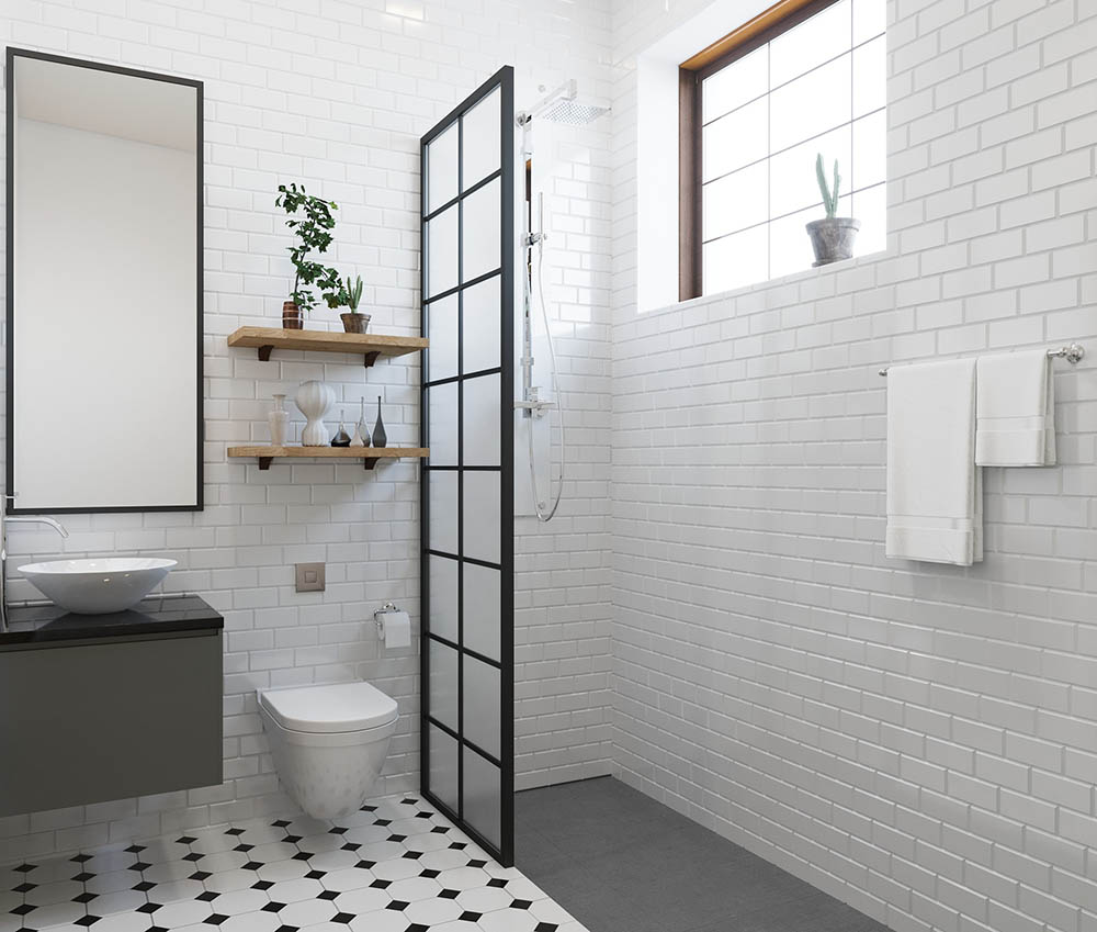 bathroom with walk-in shower