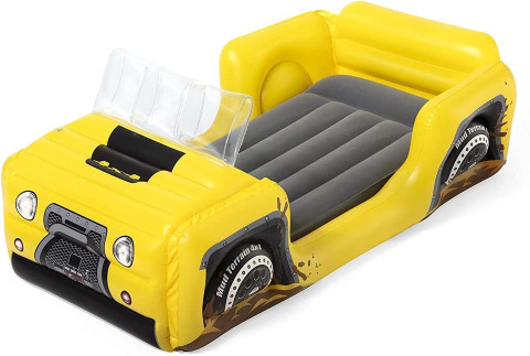 Bestway Up, In and Over Yellow 4x4 Truck Air Bed for Children