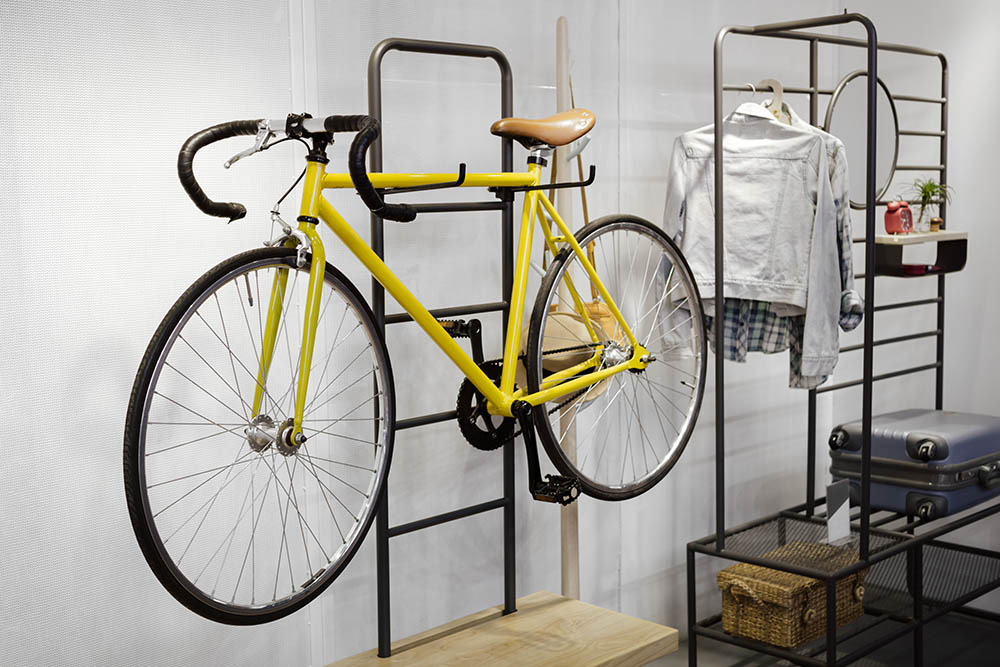 bike rack and clothing rack
