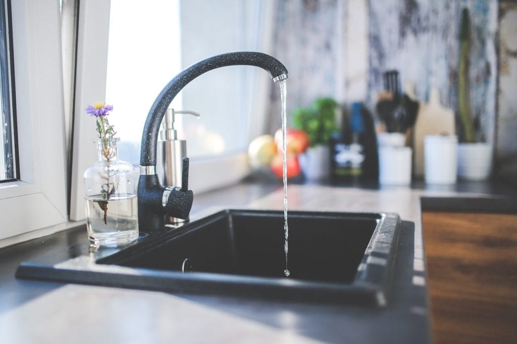 black composite sink