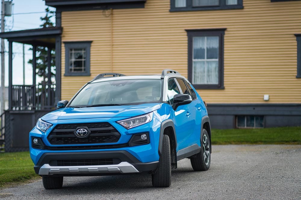 blue toyota Rav4