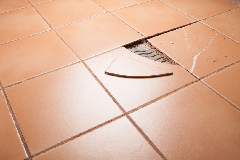 broken floor tiles
