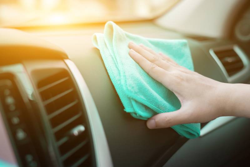 Cleaning inside a car