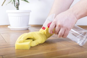 cleaning wooden floor