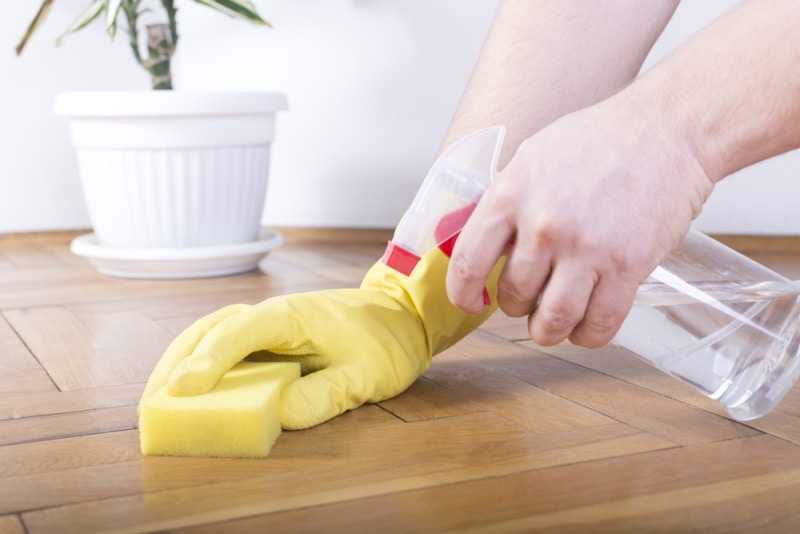 cleaning wooden floor