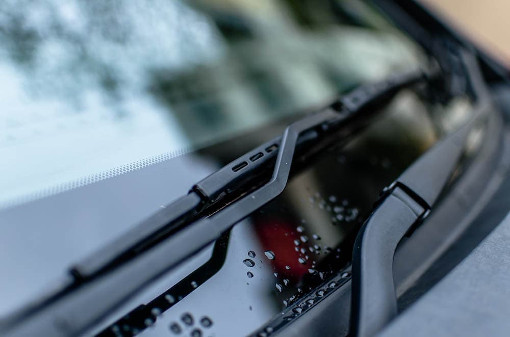 close up car wind shield wiper