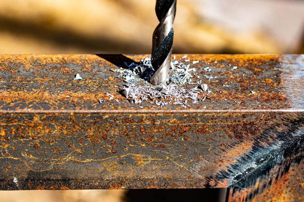 close up drilling metal
