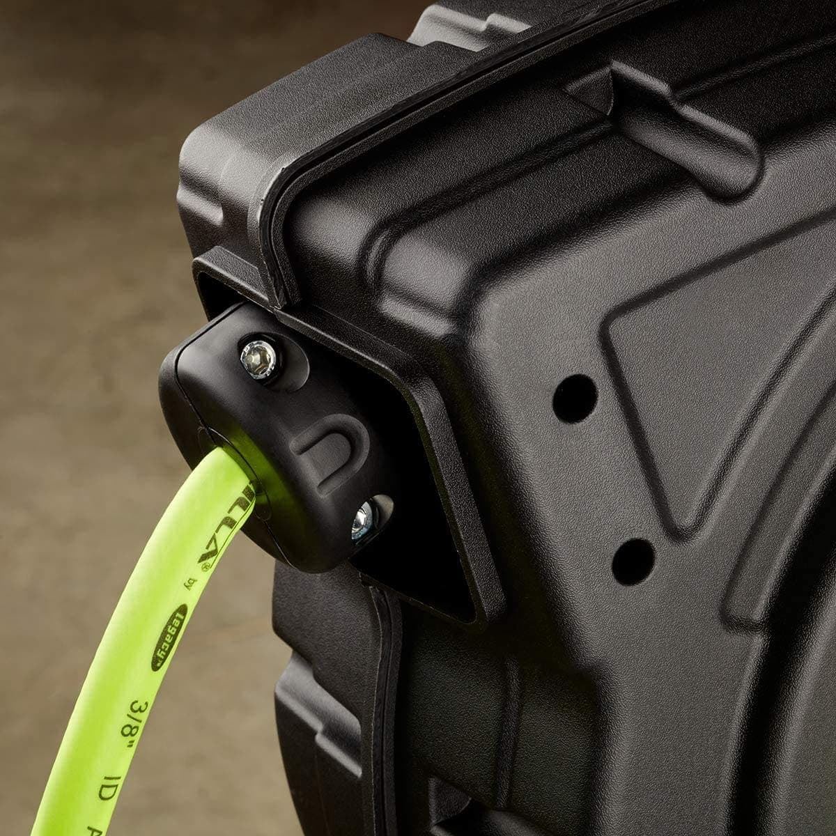 close up Flexzilla L8250FZ Retractable Plastic Air Hose Reel