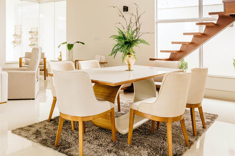 dining room with light tiles flooring