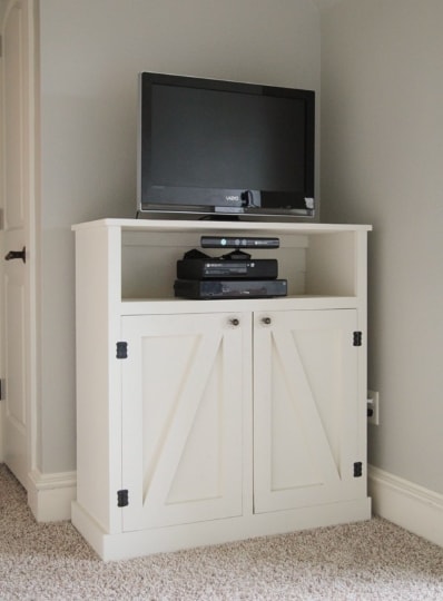 diy barn door media console