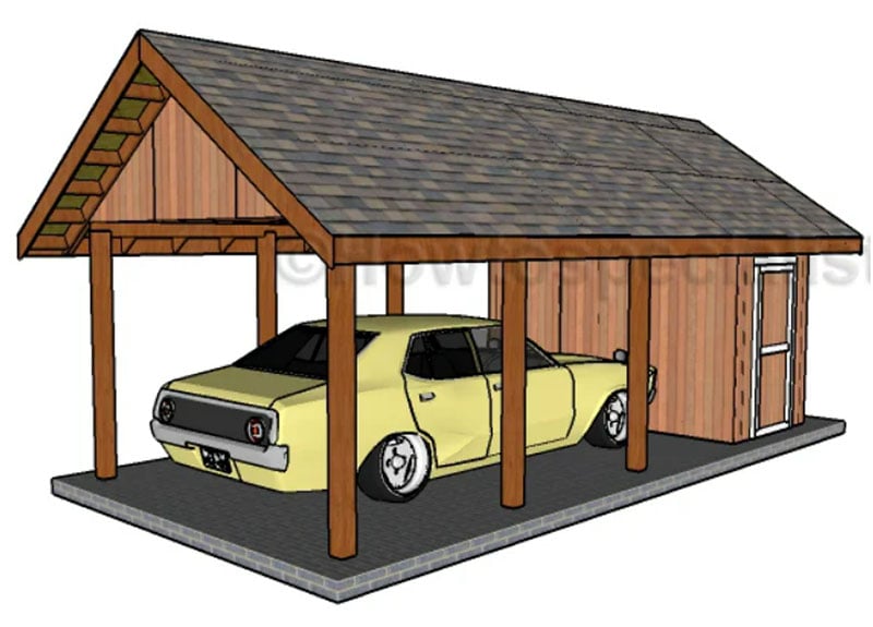 DIY Carport with Storage from howtospecialist