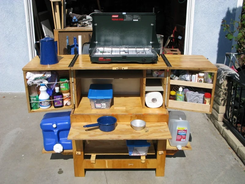 diy chuck box camp kitchen