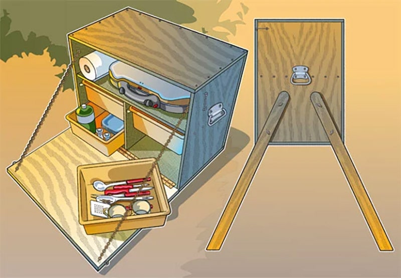 diy chuck box for camp cooking