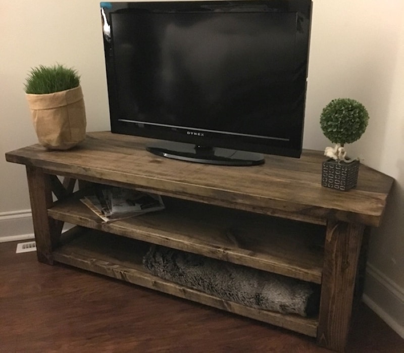 diy corner media center
