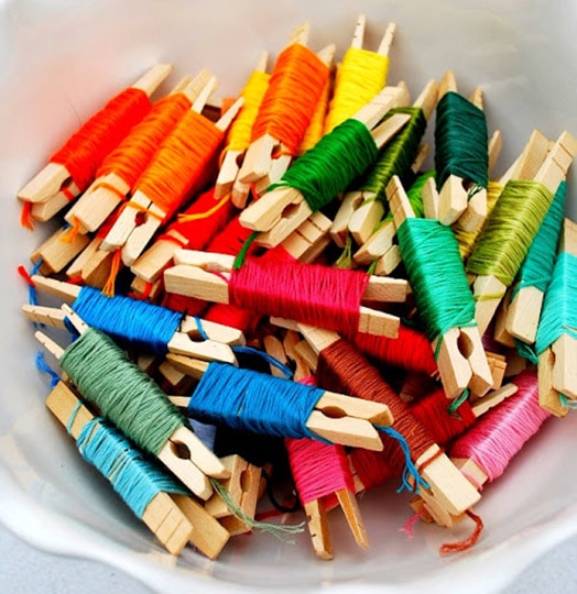 diy embroidery floss pins