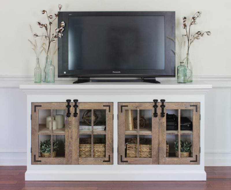 DIY Farmhouse Media Cabinet