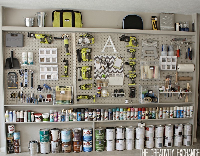DIY Garage Pegboard Storage
