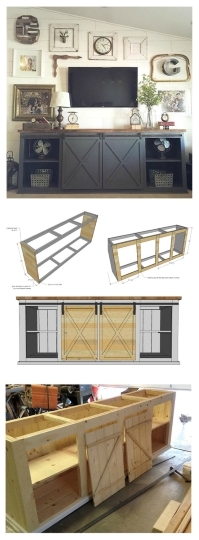 diy grandy barn door console