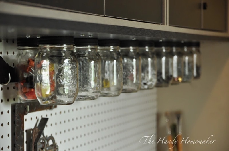 DIY Mason Jar Garage Storage