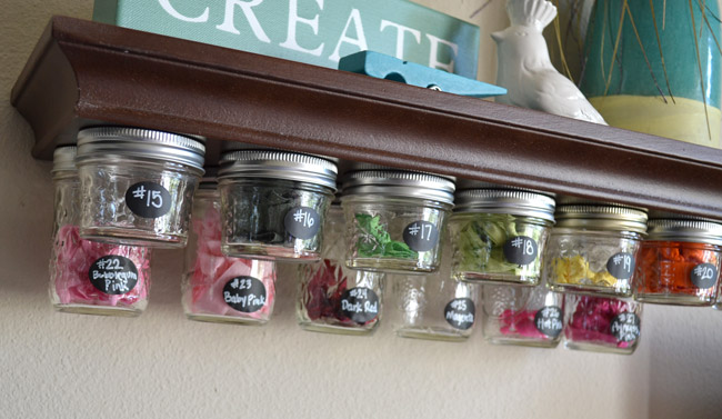 diy mason jar storage shelf