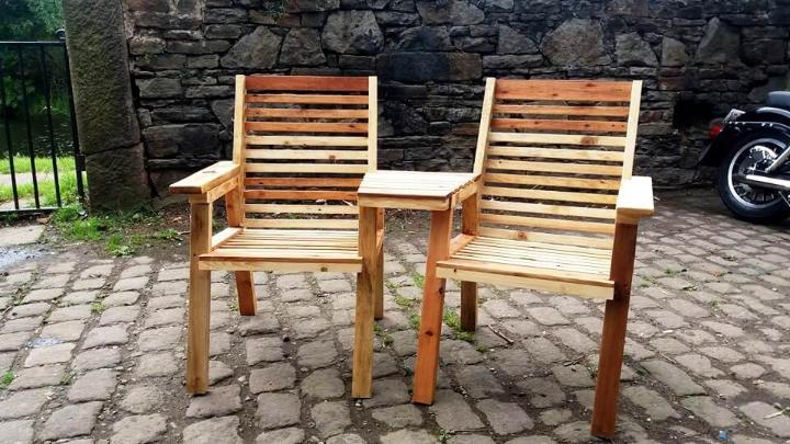diy pallet double chair bench