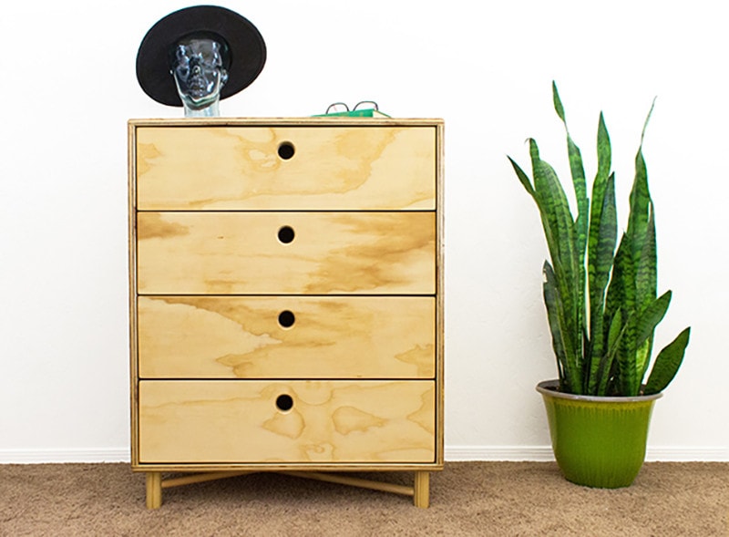 diy plywood dresser with dowel legs