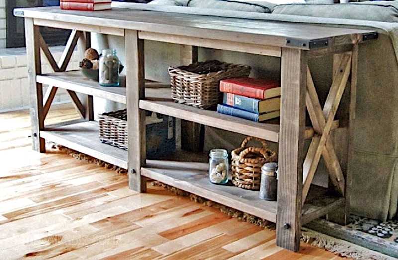 diy Rustic X Console Table