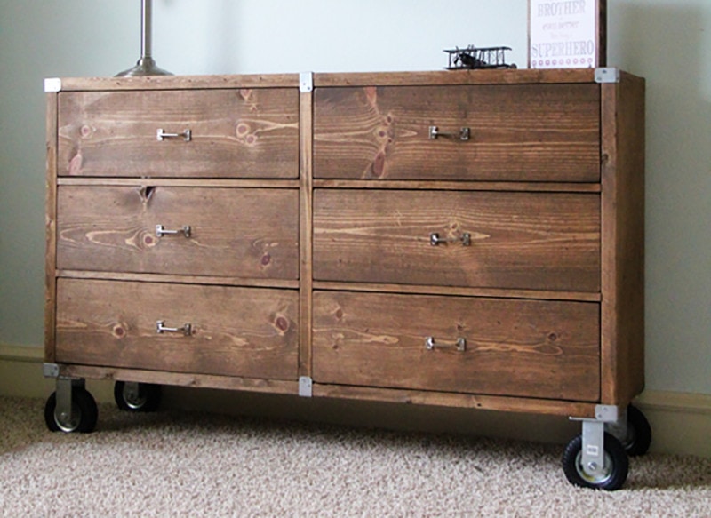 diy wood dresser with wheels