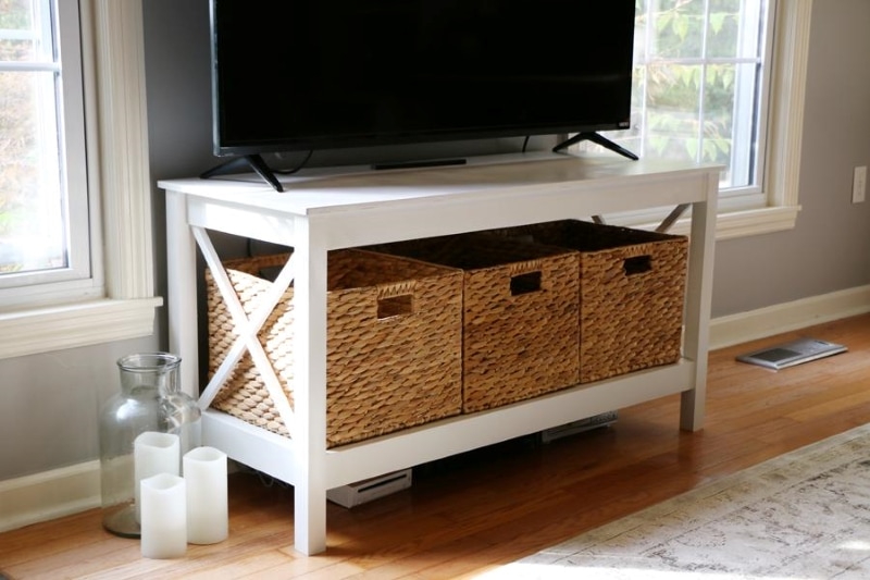 diy x leg tv stand