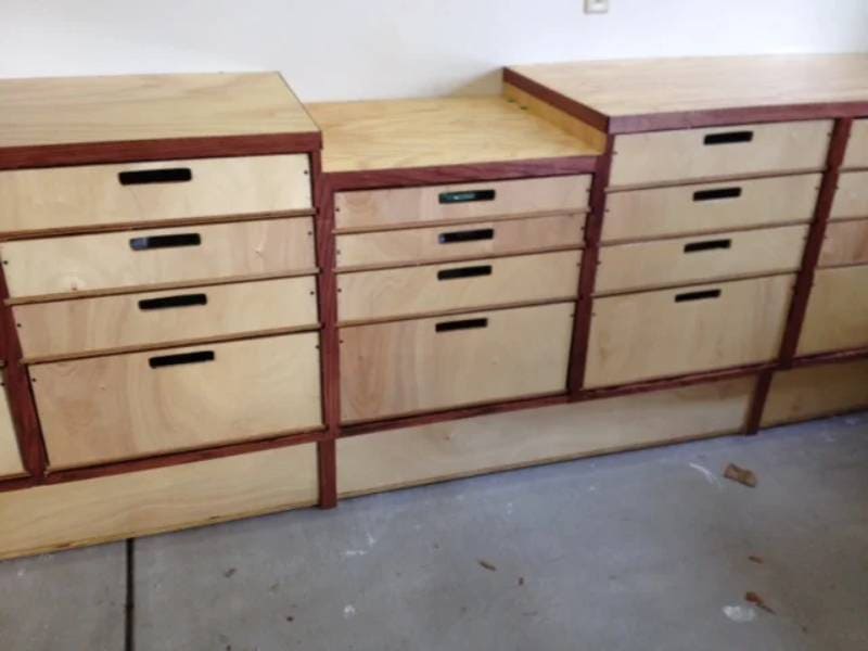 DIY easy garage storage and bench