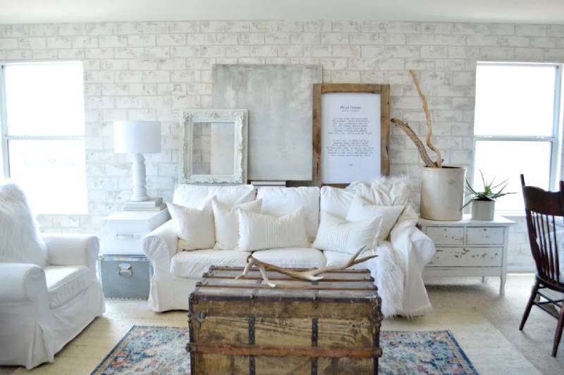 DIY faux brick wall