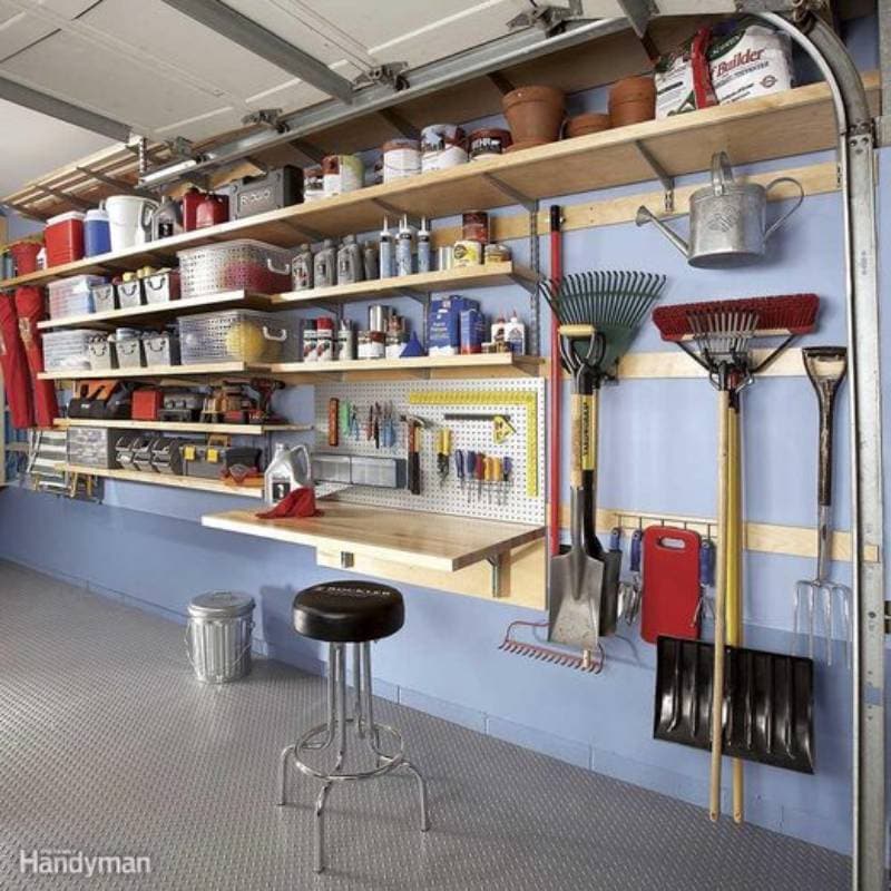 DIY flexible garage wall storage