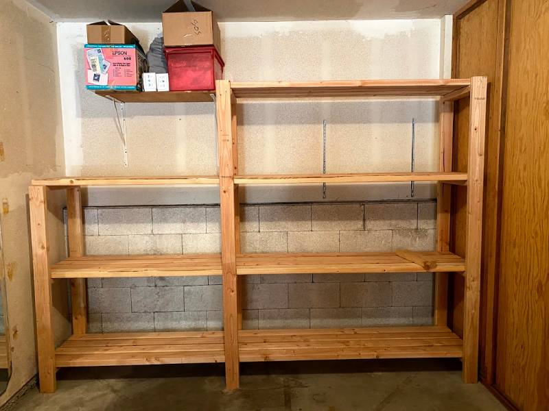 DIY garage shelves freestanding
