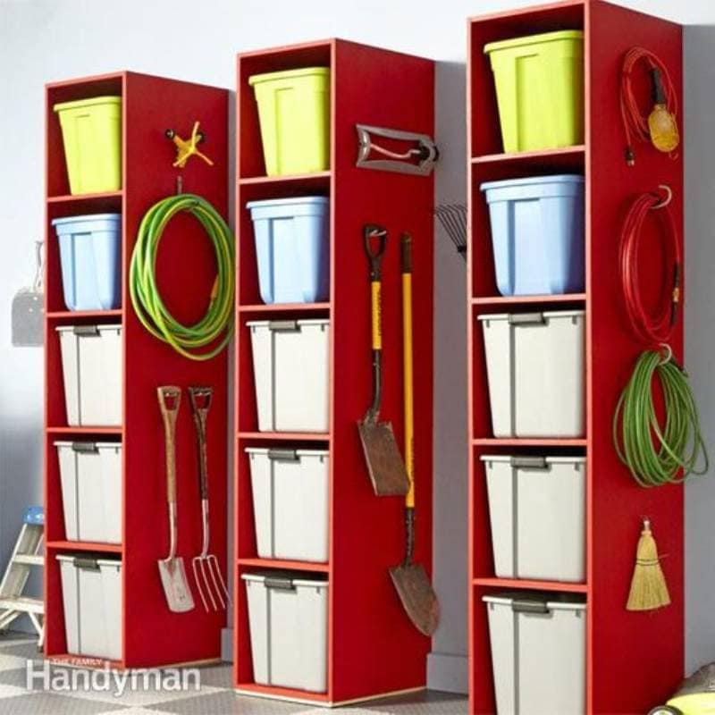 DIY garage storage tower
