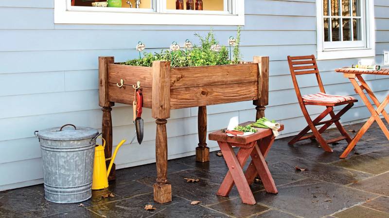 DIY raised herb-garden planter