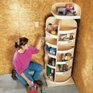 DIY Rotating Storage Shelves