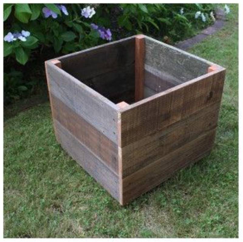 DIY rustic reclaimed wood planter box