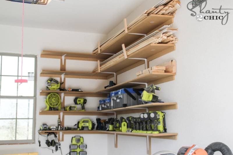 DIY super easy diy garage shelves