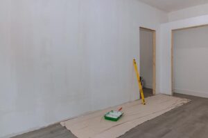 drywall newly coated with primer