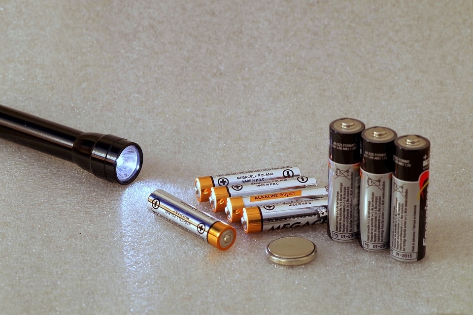 flashlight and batteries