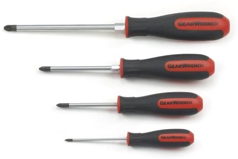 GEARWRENCH 4 Pc. Pozidriv Screwdriver Set with Dual Material Handles