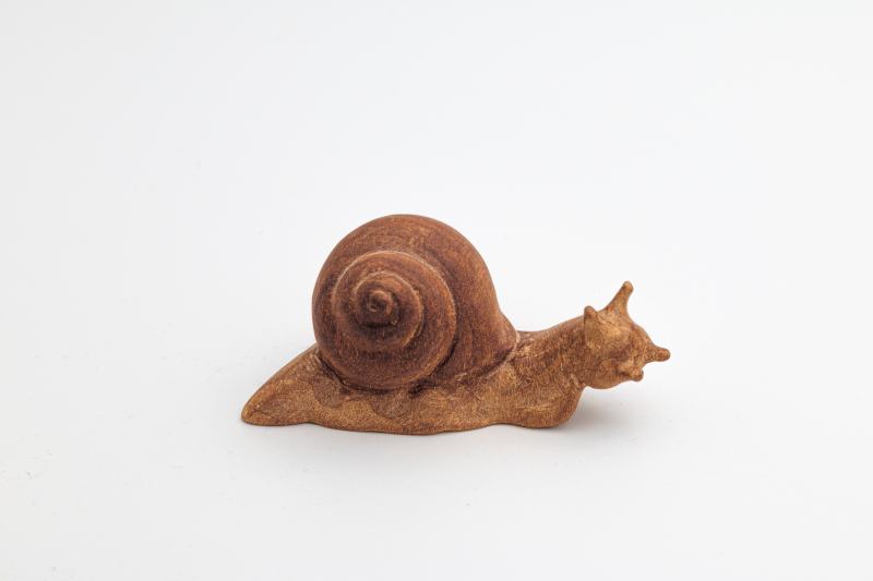 hand craft carved wooden snail